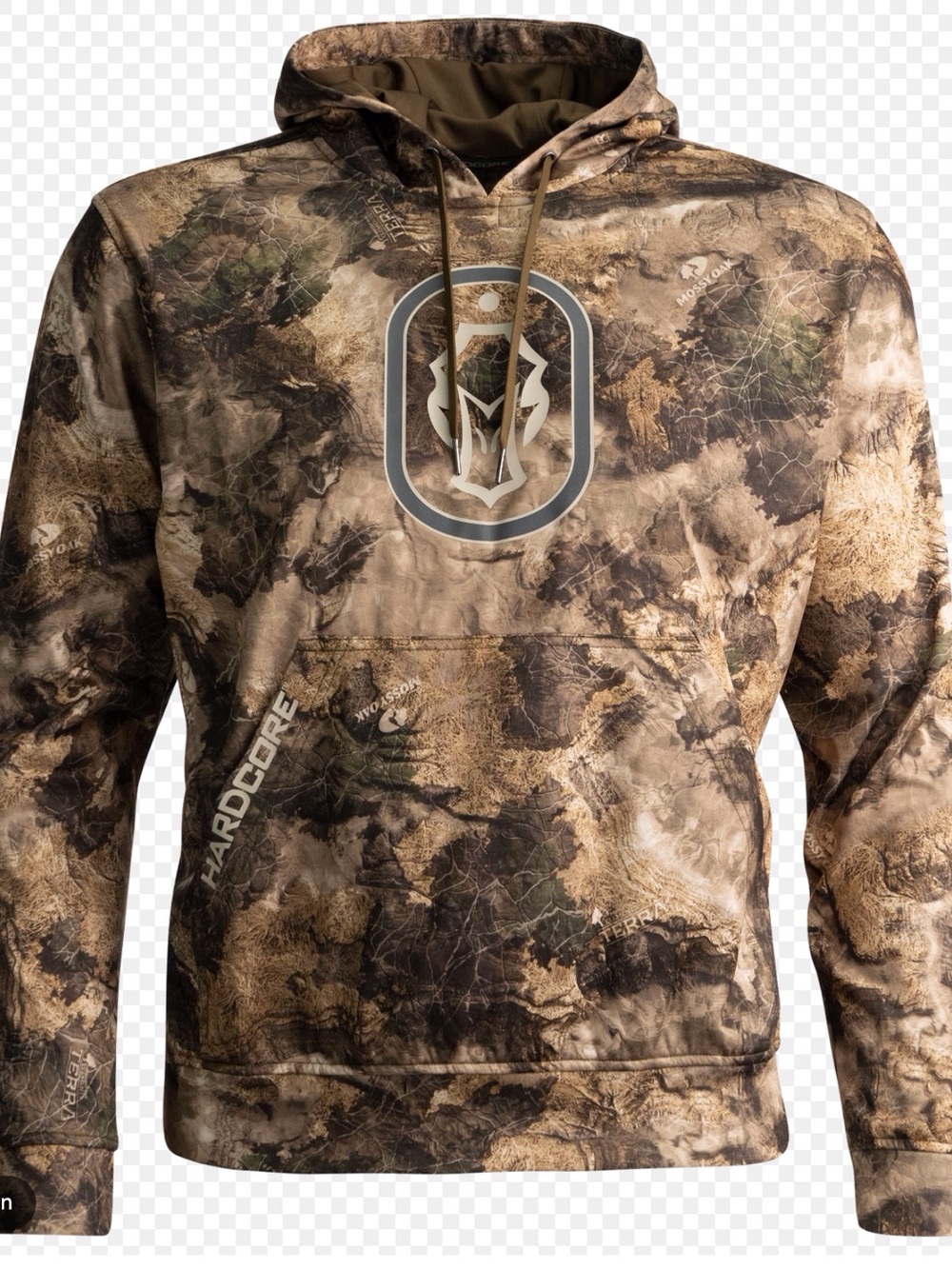 Hardcore Waterfowl Logo Hoodie With Mossy Oak Elements Terra Size XL NWT